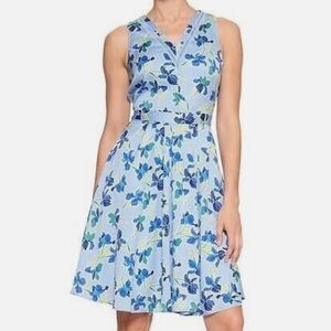 Banana Republic Light Blue Floral Midi Dress